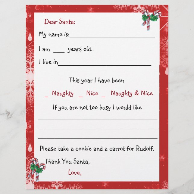 Papier Lettre Père Noël, Sucres de canne et flocons de ne (Devant)