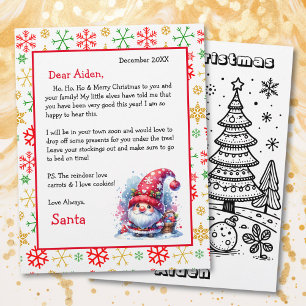 Papier Lettre personnalisée de Père Noël + Coloriage