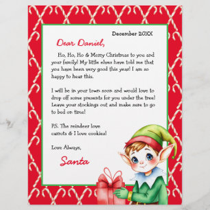 Papier Lettre personnalisée de Père Noël pour enfants