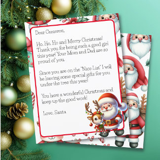 Papier Lettre personnalisée de Père Noël pour enfants