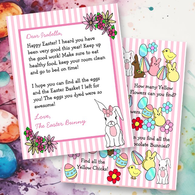 Papier Lettre personnalisée du lapin de Pâques 2 côtés (Créateur téléchargé)
