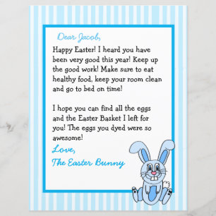 Papier Lettre personnalisée du lapin de Pâques 2 côtés