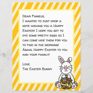 Papier Lettre personnalisée du lapin de Pâques joyeux