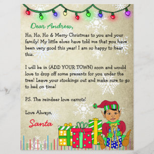 Papier Lettre personnalisée du Père Noël