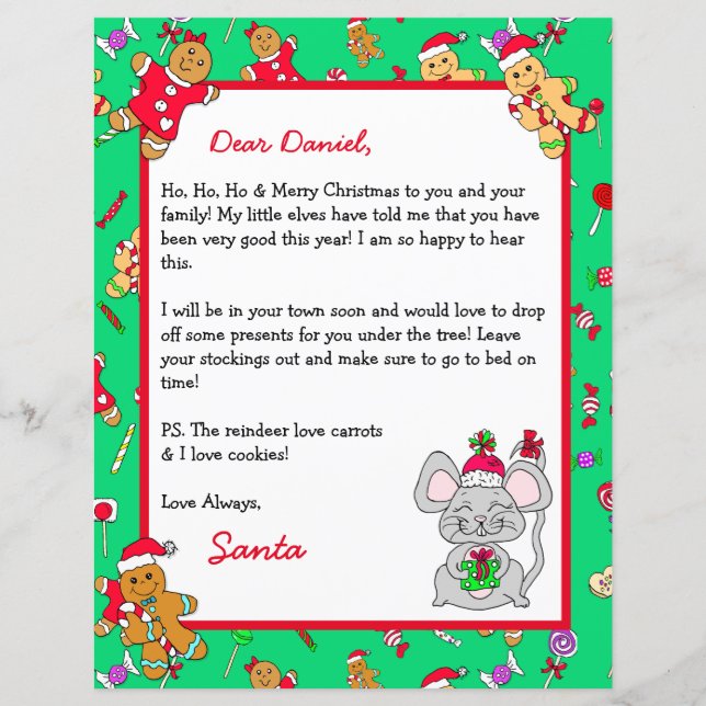 Papier Lettre personnalisée du Père Noël (Devant)