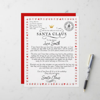 Papier Lettre personnalisée du Père Noël
