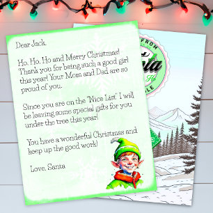 Papier Lettre personnalisée du Père Noël pour garçons