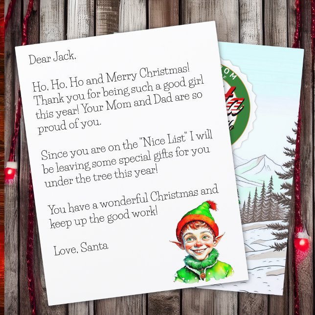 Papier Lettre personnalisée du Père Noël pour garçons (Créateur téléchargé)