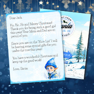 Papier Lettre personnalisée du Père Noël pour garçons