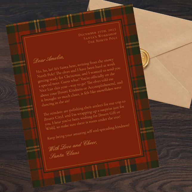 Papier Lettre personnalisée du Père Noël pour les enfants (Créateur téléchargé)