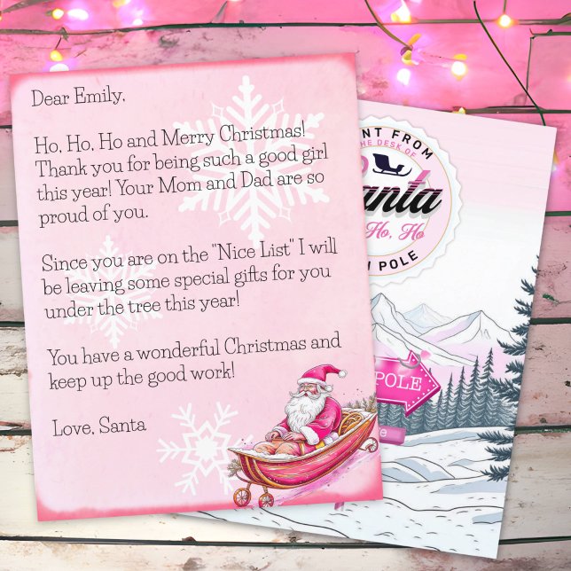 Papier Lettre personnalisée du Père Noël pour les filles (Créateur téléchargé)