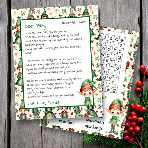 Papier Lettre personnalisée mignonne de Père Noël   Reche