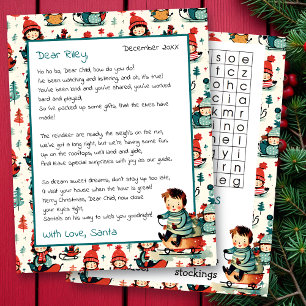 Papier Lettre personnalisée mignonne de Père Noël   Reche