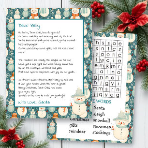 Papier Lettre personnalisée mignonne de Père Noël   Reche