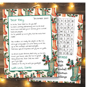 Papier Lettre personnalisée mignonne de Père Noël Reche