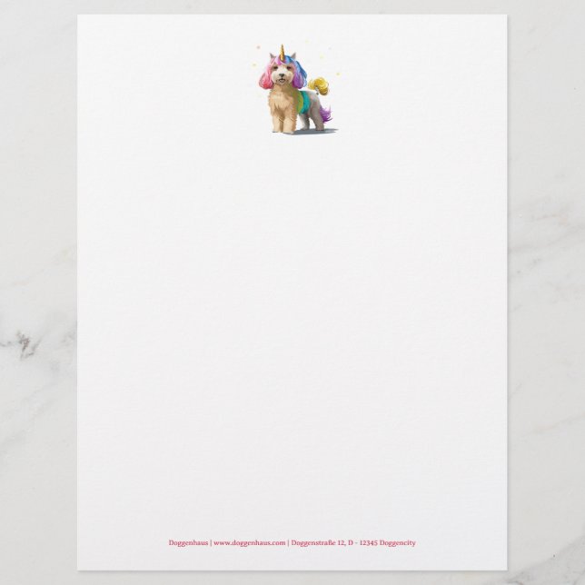 Papier Lettre Unicorn Poodle (Devant)