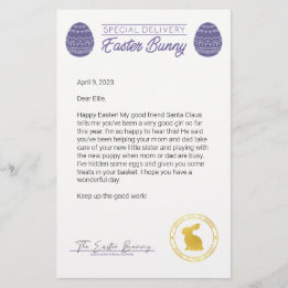 Papier Lettre Violette Du Lapin De Pâques