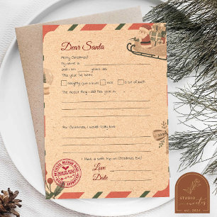Papier Lettres à Père Noël