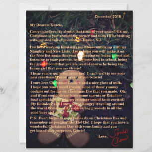 Papier Lettres de Père Noël Gingerbread Man