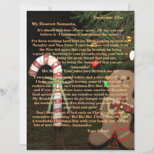 Papier Lettres de Père Noël Gingerbread Nom de l'homme DA