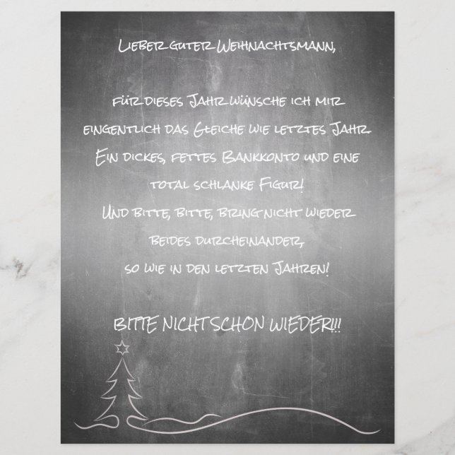 Papier Lieber guter Weihnachtsmann (Devant)