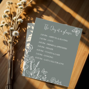 Papier Ligne de temps Mariage Fleurs de prairie