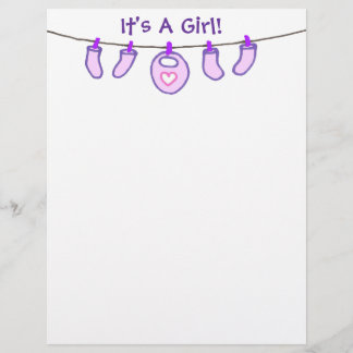 Papier Linge de Bébé Fille C'est Une Fille ! Personnalisé