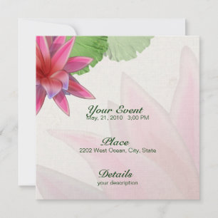 Papier Linge Invitation Lotus rose 5,25 x 5,25