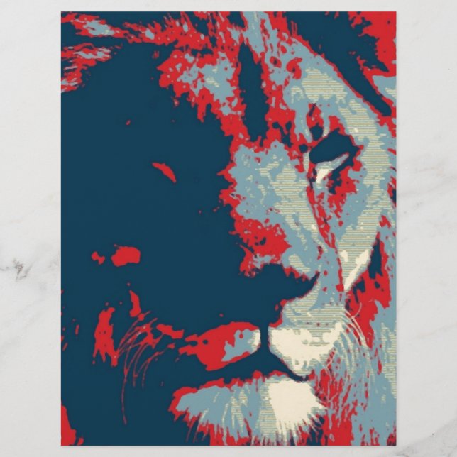 Papier Lion Pop Art (Devant)