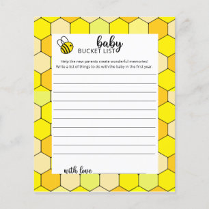 Papier Liste de choses à faire pour bébé abeille