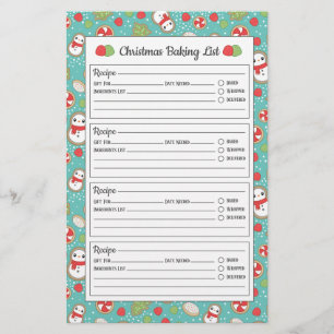 Papier Liste de pâtisseries de Motif de Noël bleu et roug