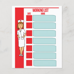 Papier liste de travail Médicale