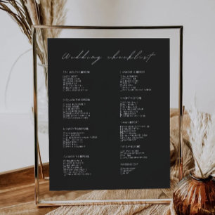 Papier Liste de vérification des Mariages noirs de 12 moi