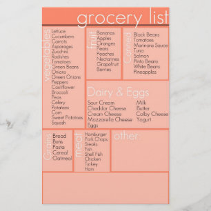 Papier liste des courses
