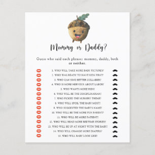Papier Little Acorn - maman ou papa jeu de baby shower
