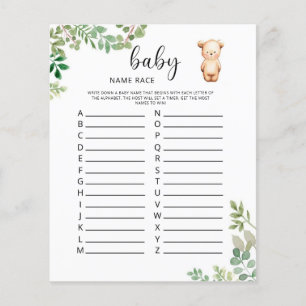 Papier Little bear Baby jeu de course de nom