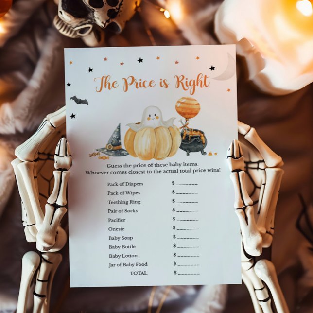 Papier Little Boo Citrouille Le prix est le bon jeu (Pumpkin Halloween Baby Shower The Price is Right Game)