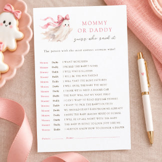 Papier Little Boo Ruban Rose Baby Shower Devinez Qui A Di