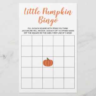 Papier Little Citrouille Automne Baby shower d'automne Ca