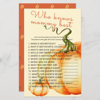 Papier Little Citrouille Qui connaît maman meilleur jeu