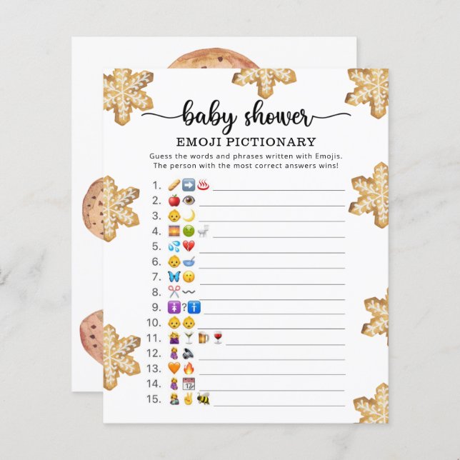 Papier Little cookie - jeu d'images Emoji (Devant / Derrière)