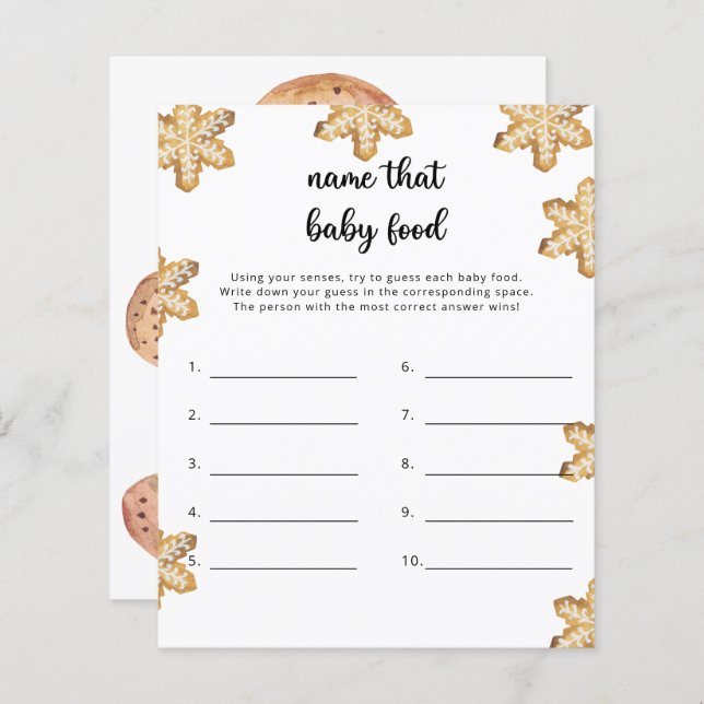 Papier Little cookie - Nom de l'aliment pour bébé (Devant / Derrière)