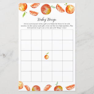 Papier Little Cutie Baby shower Bingo Activité de partie
