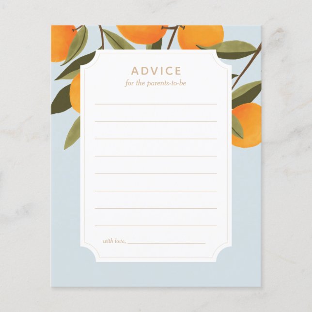 Papier Little Cutie Baby shower Conseils pour les parents (Devant)