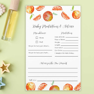 Papier Little Cutie Baby shower Prédictions Conseil Jeu