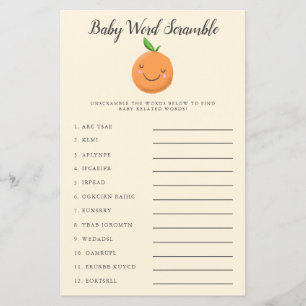 Papier Little Cutie Baby Word Scramble Jeu Jaune