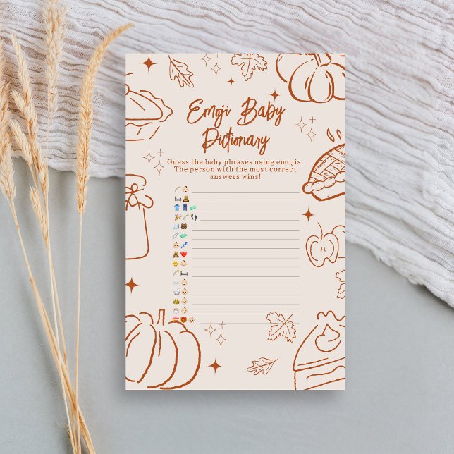 Papier Little Cutie Pie Baby Shower Emoji Pictionary Game (Little Cutie Pie Baby Shower Emoji Pictionary Game)