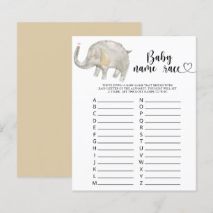 Papier Little elephant - Baby name race jeu