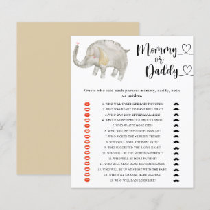 Papier Little Elephant - jeu de baby shower maman ou papa