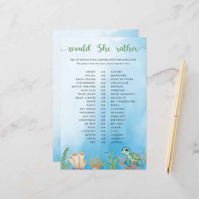 Papier Little Hatching Voudrait-Elle Plutôt Baby shower J (Devant/Arrière en situation)